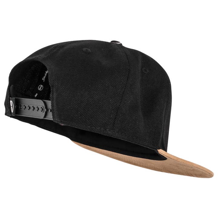 Blackskies - Wholesale Flat Brim Cap - Men's - Port Fairy Snapback Cap - Black Suede5