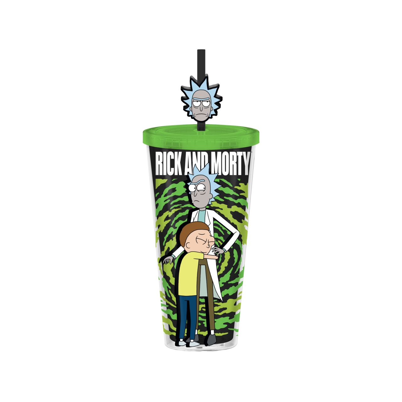 Silver Buffalo - Wholesale Drinking Glass/Cup - Rick & Morty Morty Hugging Rick 24oz Plastic Cold Cup w/ Lid0
