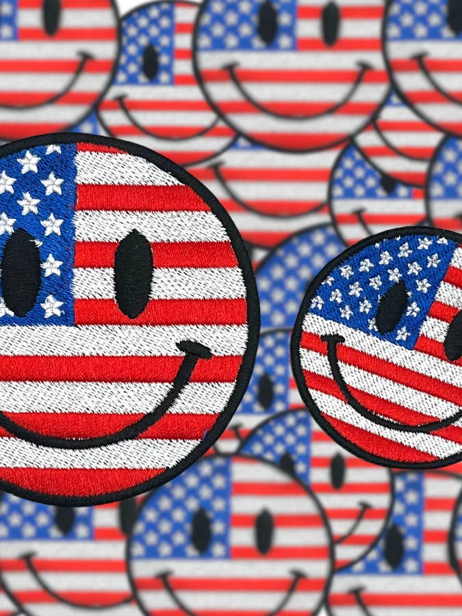 Patriotic Smile Face for wholesale by Fit Stitch Gear