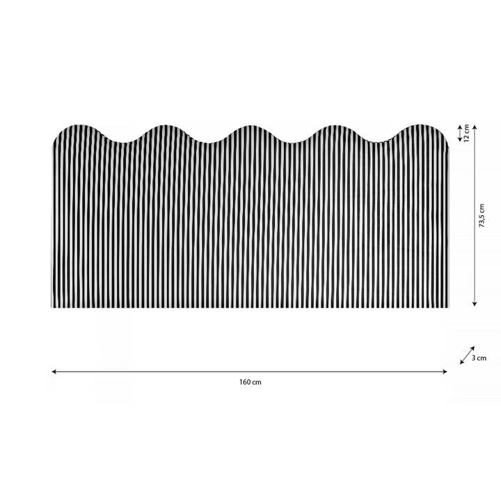 Really Nice Things - Wholesale Headboard - Wavy headboard with black and white stripes 160x73.5cm1