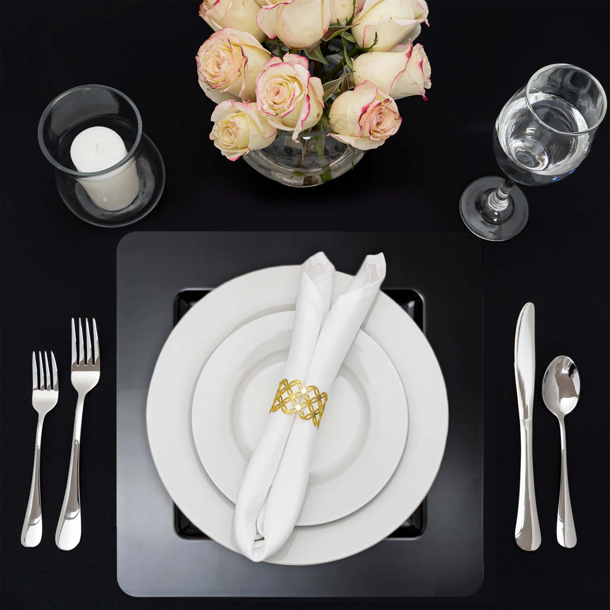 Portofino International Trading, USA - Wholesale Charger Plate - Flat Edge Square Plastic Charger Plate 13" - Black1