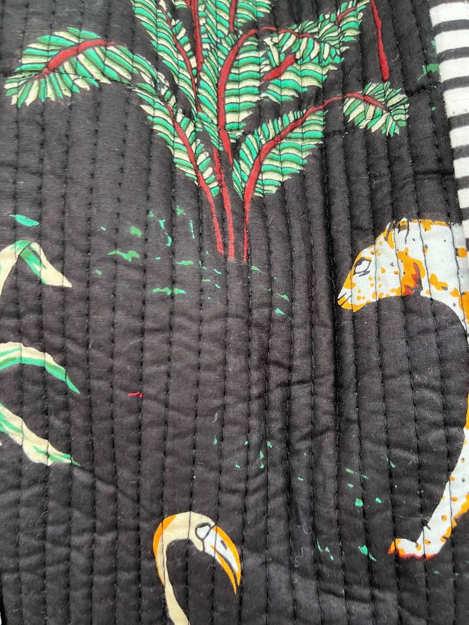 bhavnas boutique - Vente Sac porté épaule – femme - Sac à main imprimé Jungle, sacs à bandoulière rembourrés en coton pour femmes2