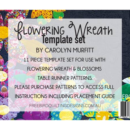 3. Flowering Wreath Template Set for wholesale by Free Bird Quilting Designs