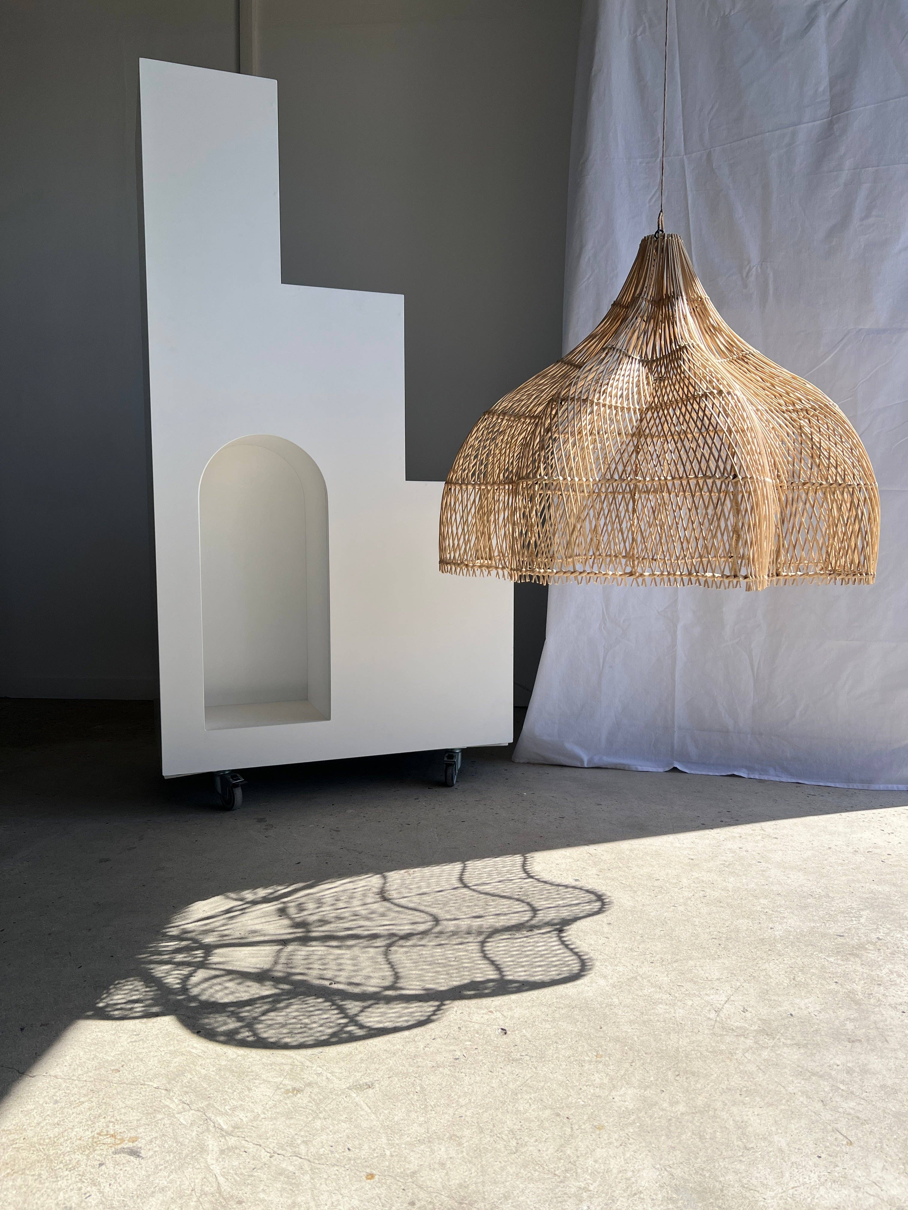 Office Objets - Wholesale Chandelier/Hanging Light - Pendant light, flower-shaped rattan fixture, tulip, corolla H:80cm D80cm10