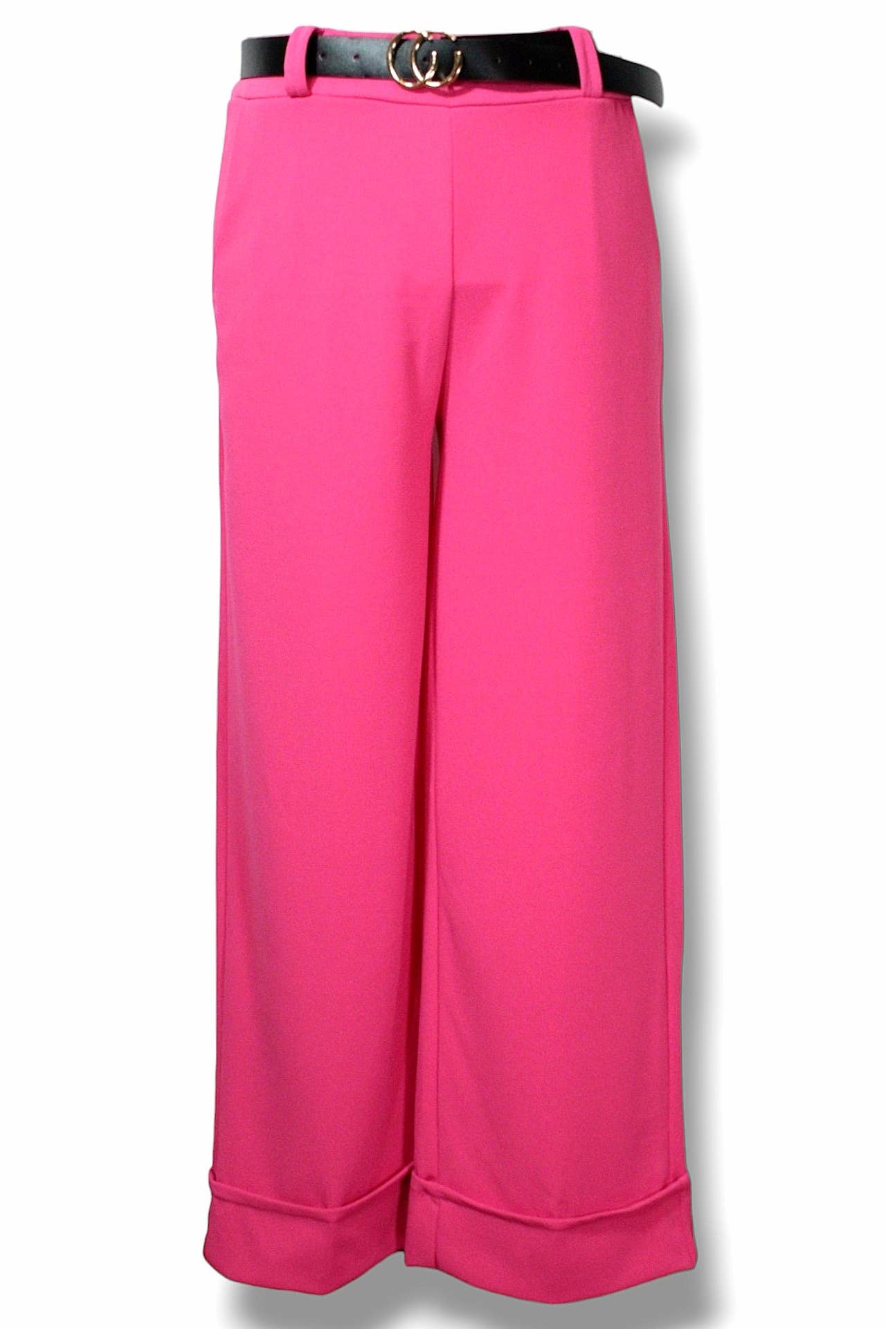 NINEF - Wholesale Pants - Women's - Urban Elegance Trousers with Belt - Vibrant Pink5
