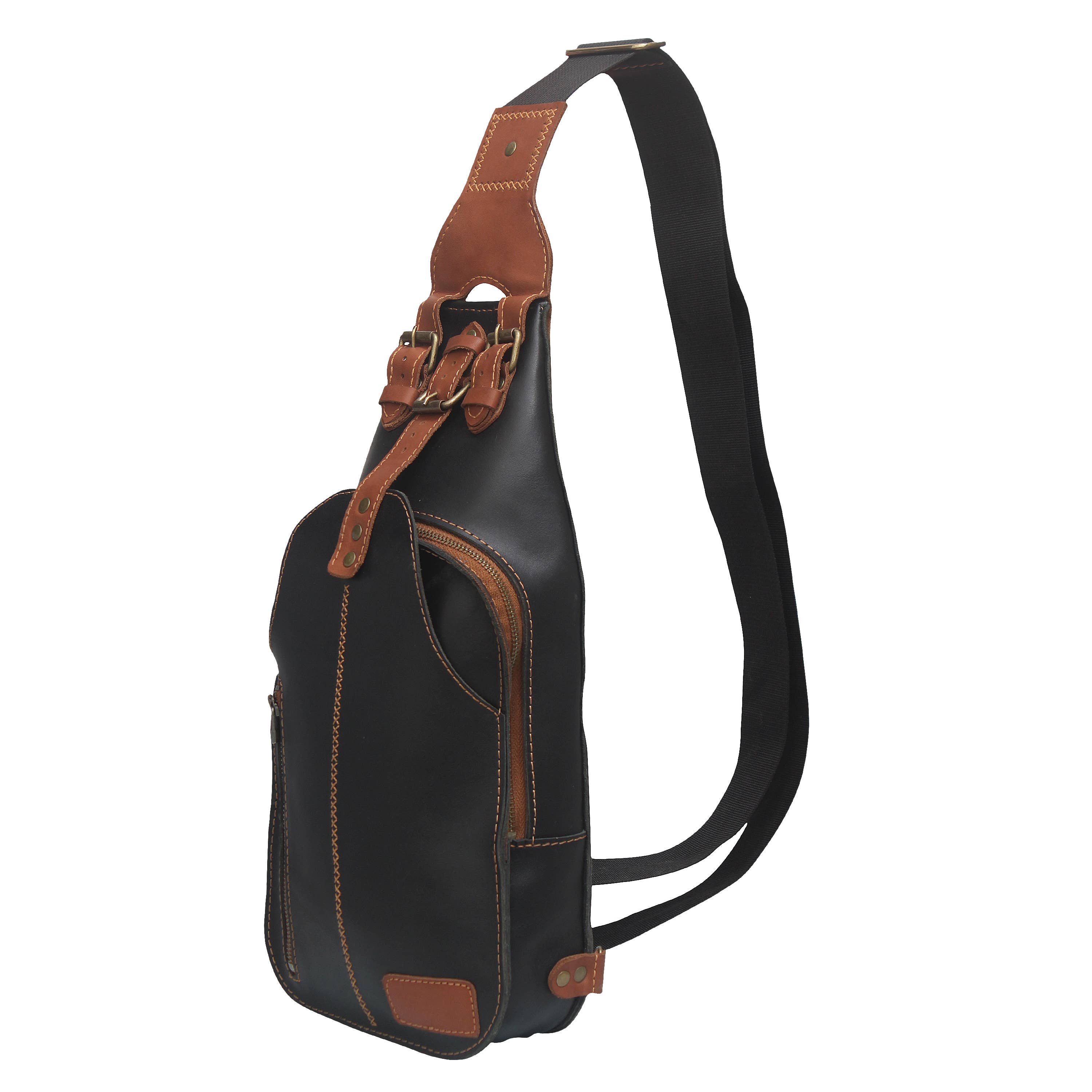 The Master Tanners - Vente Sac à bandoulière – homme - Sac à bandoulière en cuir véritable pour hommes, sac à bandoulière, sac de poitrine4