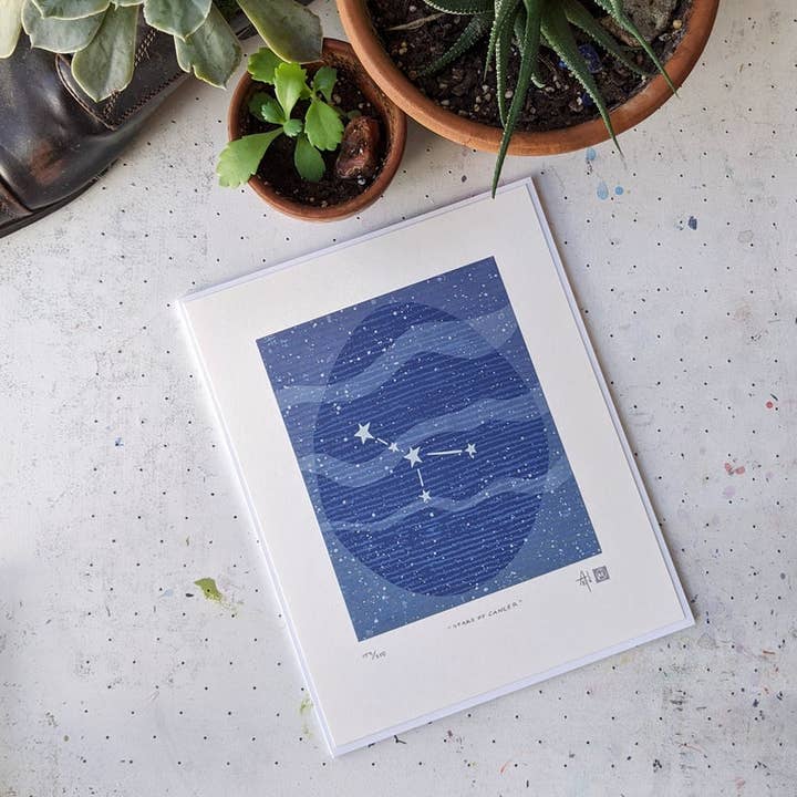 "Stars Of Cancer" Fine Art Limited Edition Serigraph for wholesale by Midnight Oil Studio & Workshop