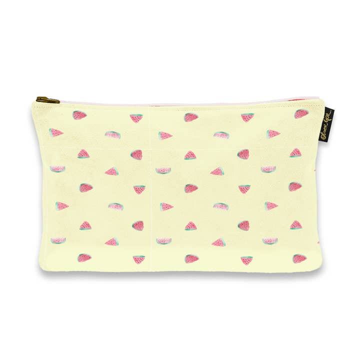 Oliver Gal Watermelons Yellow Art Pouch (Size 13x9) for wholesale by The Oliver Gal Artist