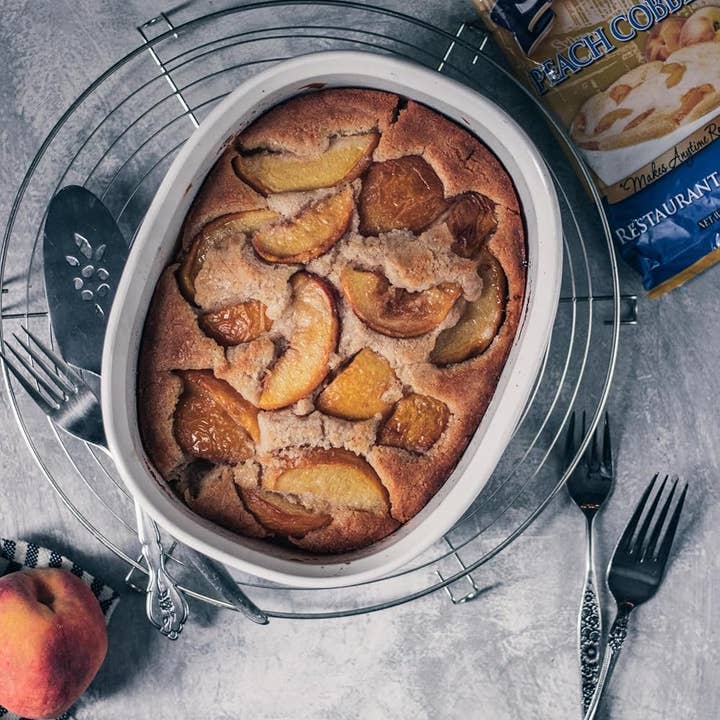 Think Distributors - Wholesale Cake Mix - Sylvia’s Restaurant Peach Cobbler Recipe Mix, 9 oz bag4