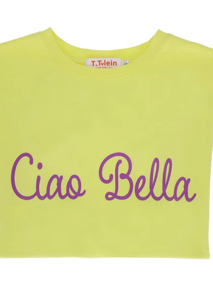 Yellow Oversize T-shirt Ciao Bella for wholesale by T.Tolein