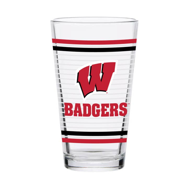 16oz Wisconsin Badgers Ring Pint Glass for wholesale by Indigo Falls