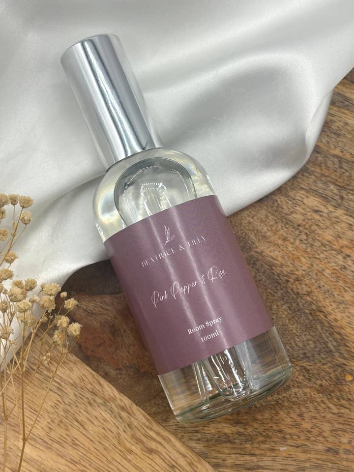 Pink Pepper & Rose Room Spray, 100mls for wholesale by Beatrice & Lilly
