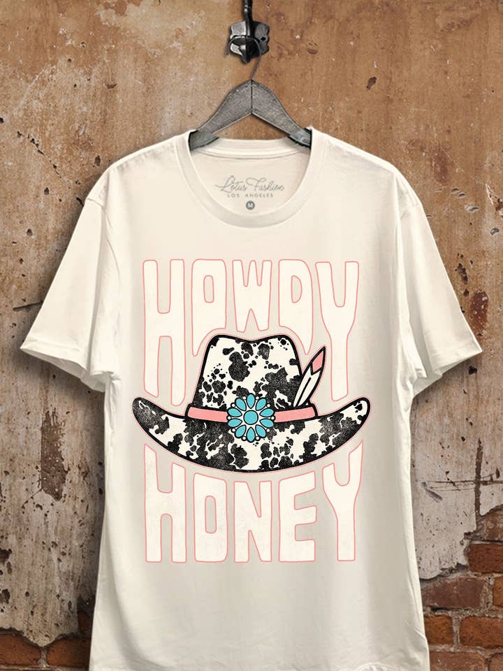 Lotus Fashion Collection - Wholesale Screen Printed T-Shirt - Women's - Howdy Honey Graphic Top4
