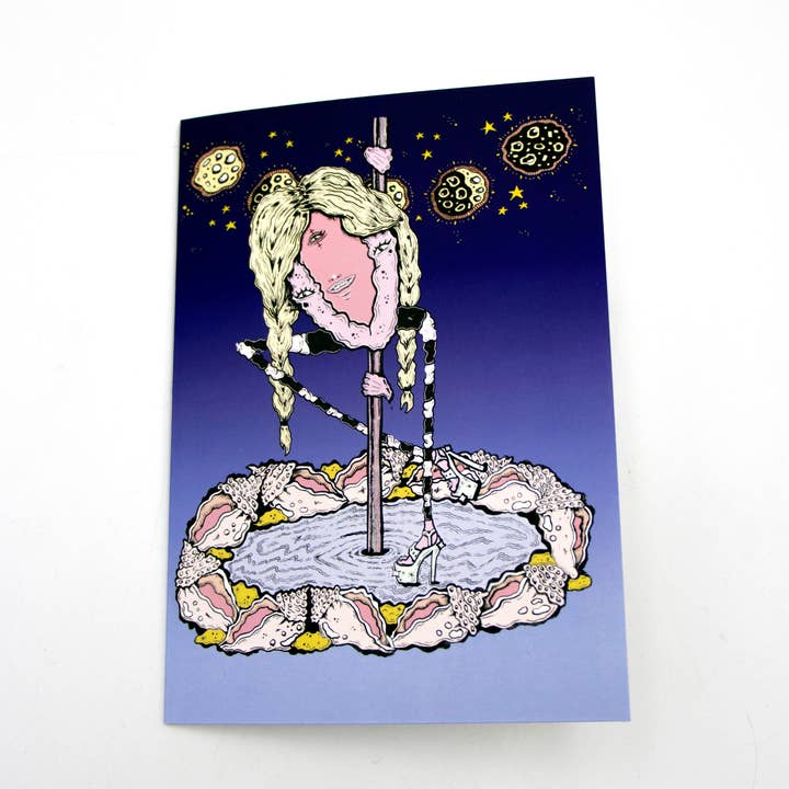 Danielle Arden O’Malley Art - Wholesale Birthday Card - Stripper Bachelor Or Birthday Party Blank Greeting Card With3