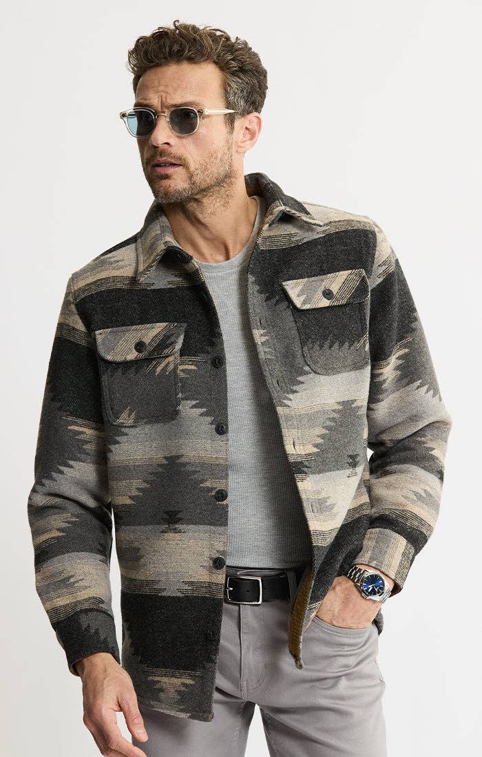 JACHS NY - Wholesale Button Down Shirt - Men's - Unlined Wool Blend Overshirt6