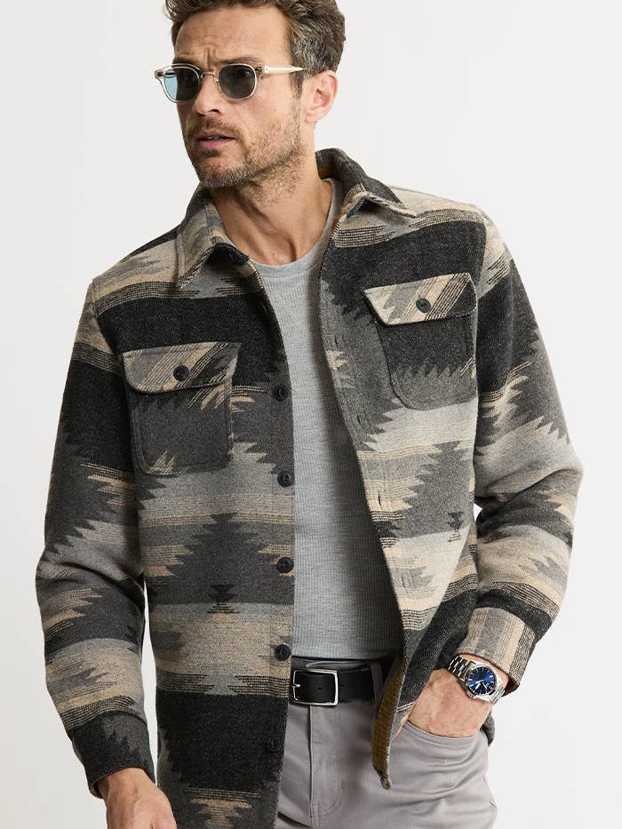 JACHS NY - Wholesale Button Down Shirt - Men's - Unlined Wool Blend Overshirt6