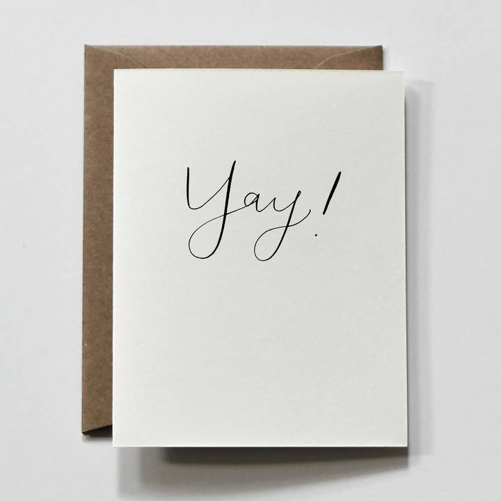 Simples Yay! | Caligrafia Minimalista Congrats Cartão de Saudação por atacado de everglow handmade