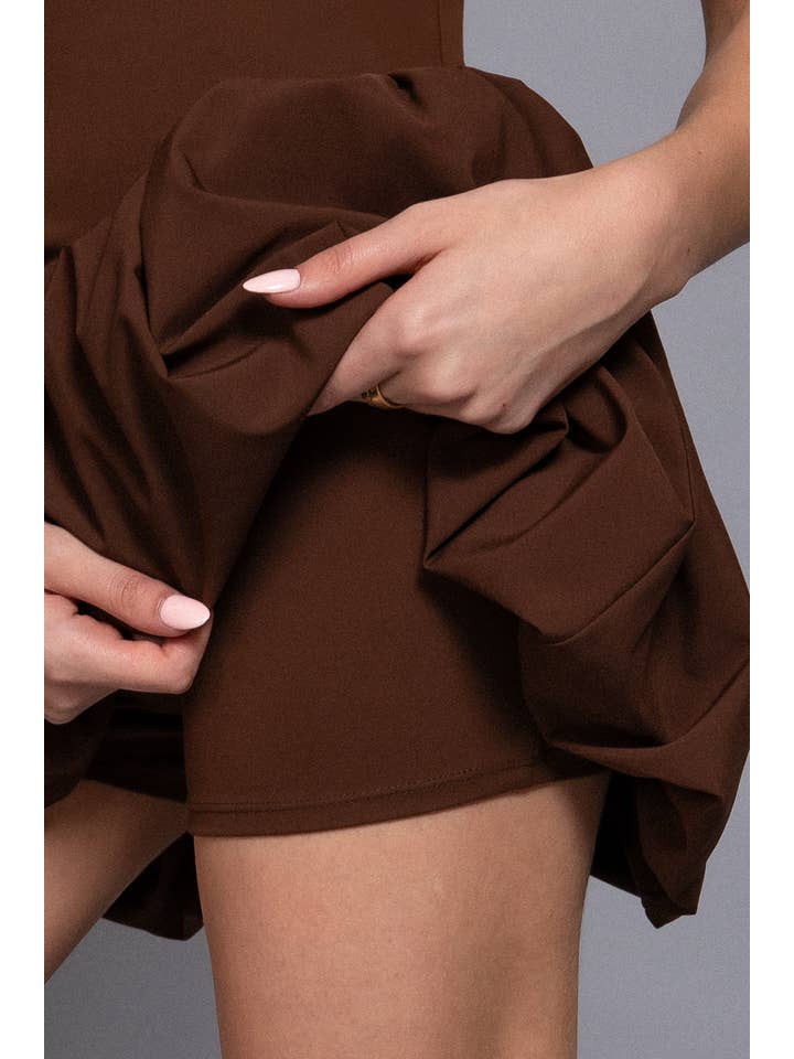 Active Basic | Active USA - Wholesale Athletic Dress - Women's - Straight Neck Cami Bubble Hem Mini Skort Dress19