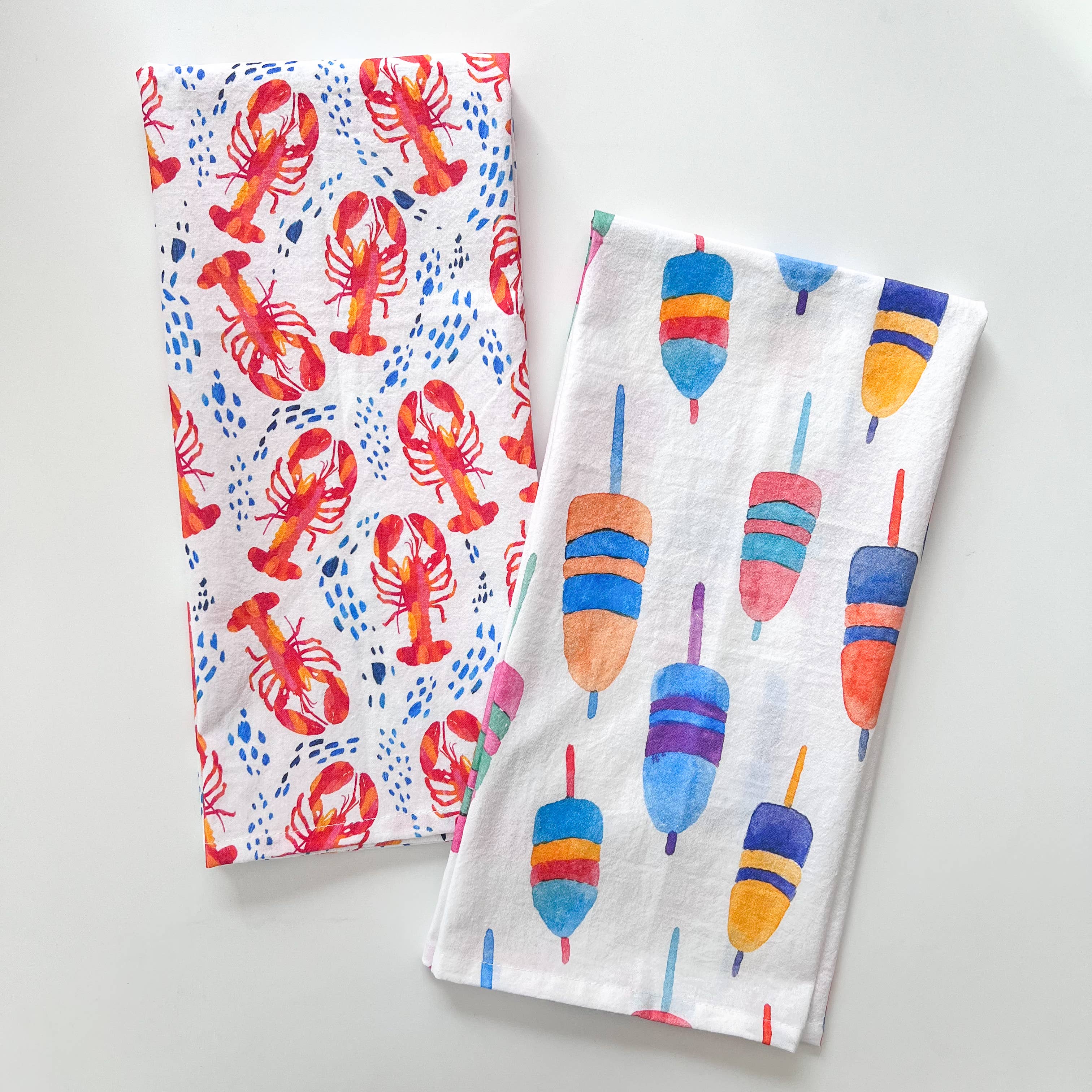 Gert & Co - Wholesale Tea Towel - Colorful Buoys Kitchen Towel | Lobster Buoy Tea Towel6