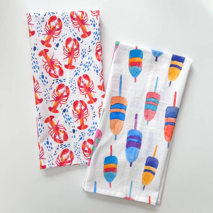 Gert & Co - Wholesale Tea Towel - Colorful Buoys Kitchen Towel | Lobster Buoy Tea Towel6