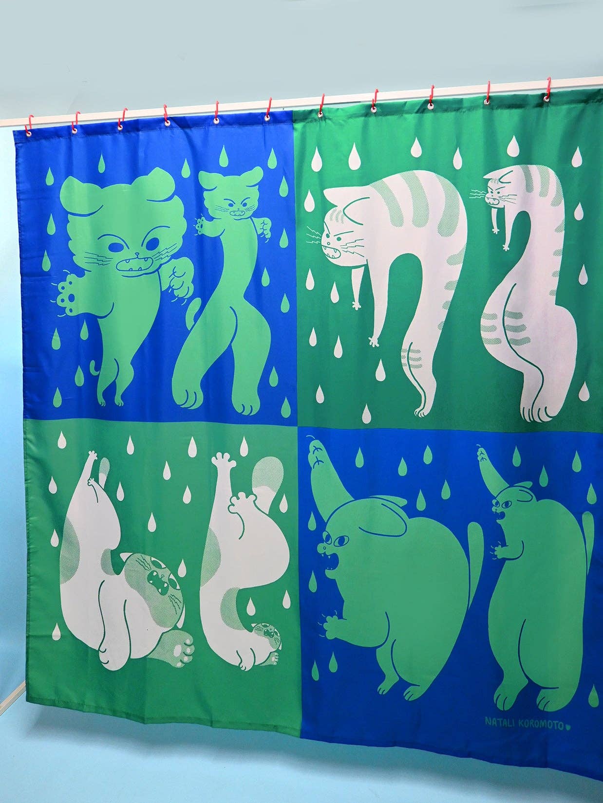 Natali Koromoto - Wholesale Shower Curtain - "DRY CATS" Shower curtain10