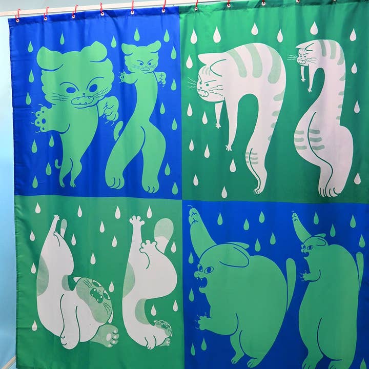 Natali Koromoto - Wholesale Shower Curtain - "DRY CATS" Shower curtain10