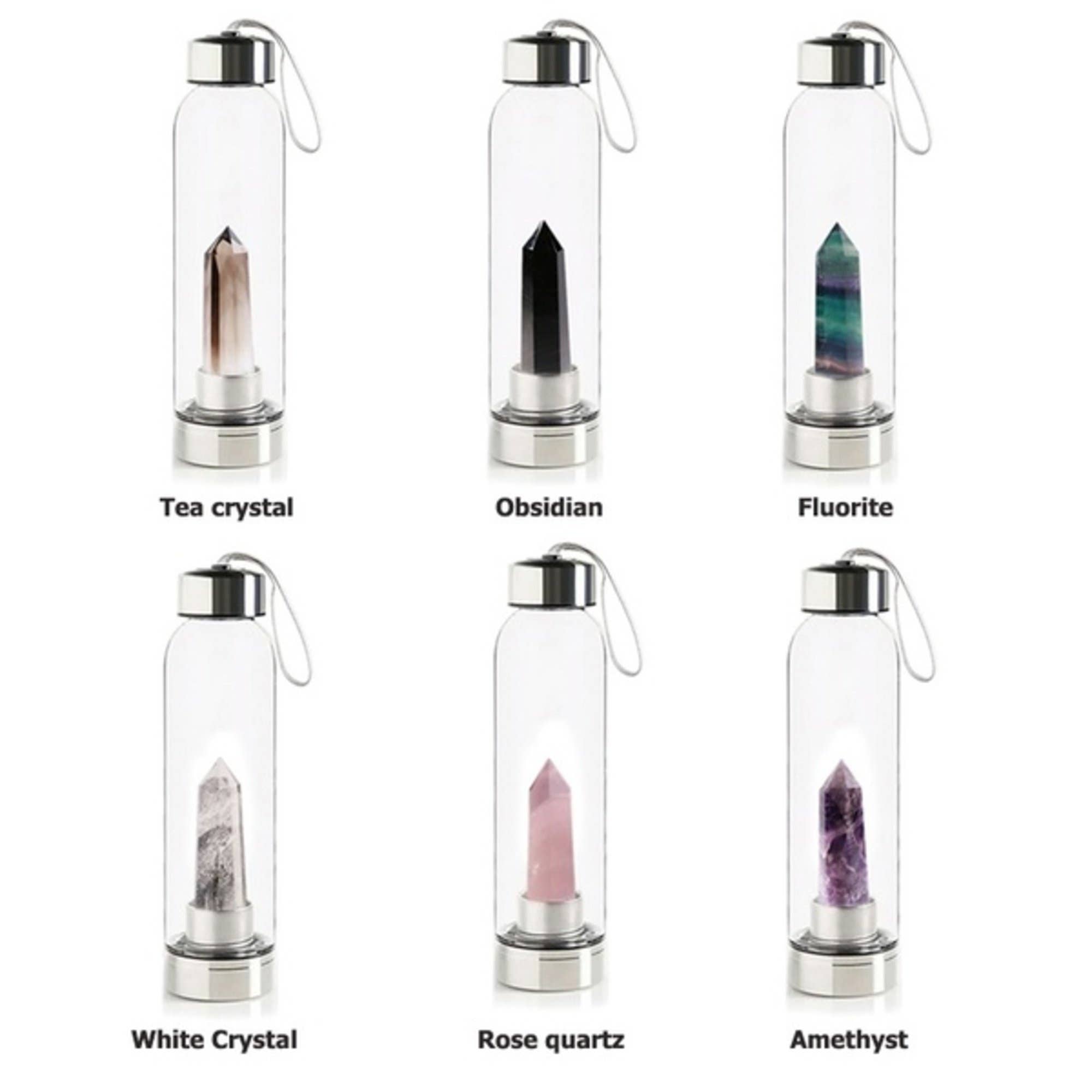 Crystolver (We Cover All Import Fees) - Vente Bouteilles d'eau - Bouteille d'eau avec cristal intégré (6 couleurs)6
