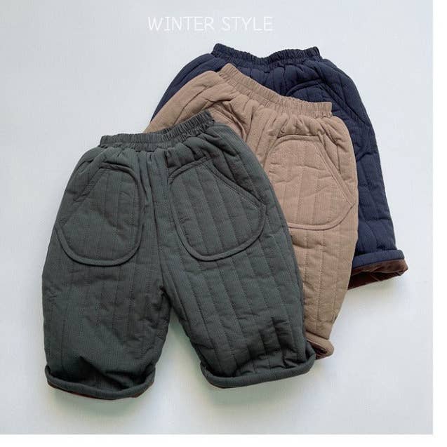 Trajes de pantalones de invierno acolchados de algodón de color sólido para bebés para venta al por mayor de MyKids-USA®