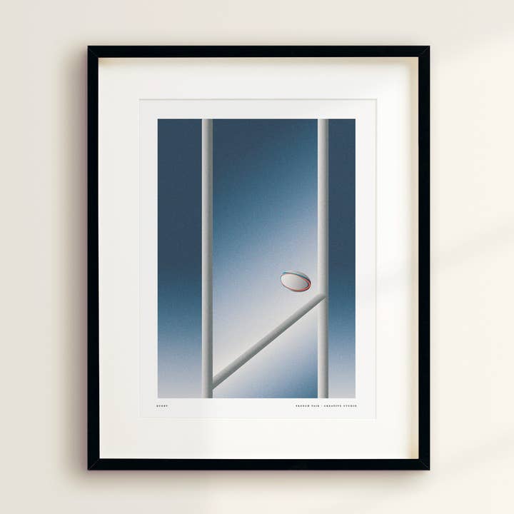 Retro rugby poster for wholesale by French Pair