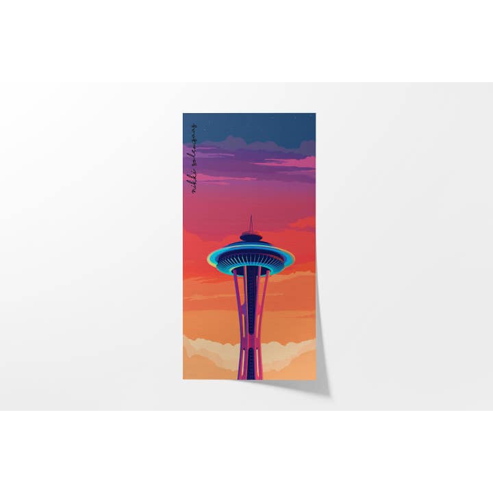 Seattle Space Needle konsttryck för wholesale av Paintinsidethelines