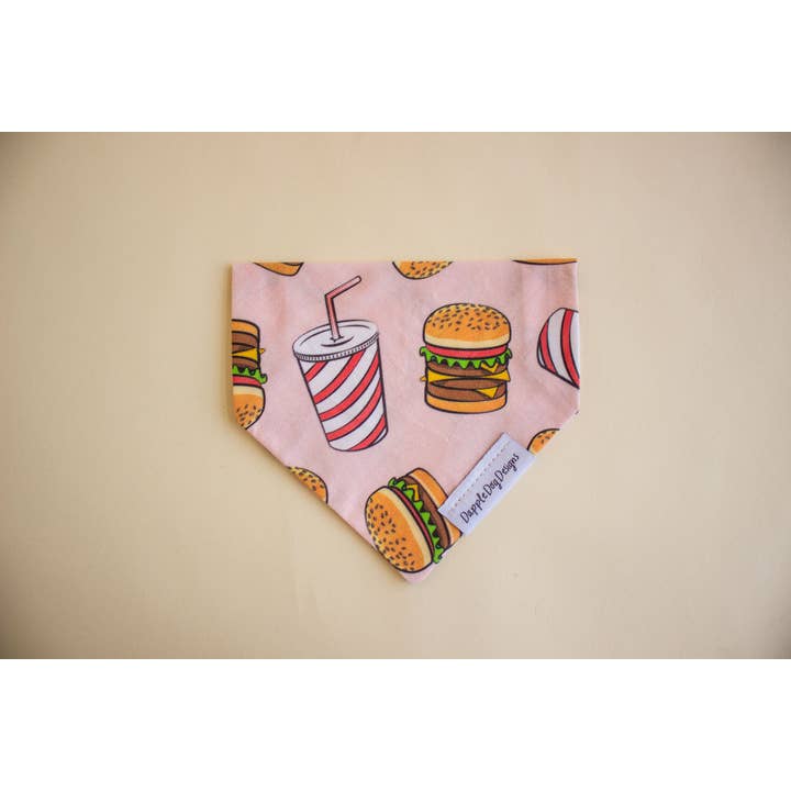 Dapple Dog Designs - Venta al por mayor Bandana - Perros - Bandana para perro con diseño de hamburguesas - Uso diario5
