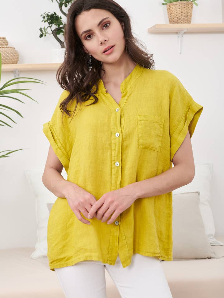 Chemise en lin LEL-C20650L pour la vente par ORNELLA PARIS