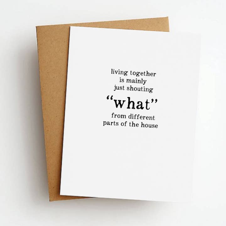 Carte de vœux amusante pour tous les jours What Shouting pour la vente par Skel & Co