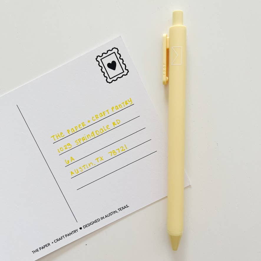 The Paper + Craft Pantry – wholesale Pen – Envelope Gel Pen: Yellow1
