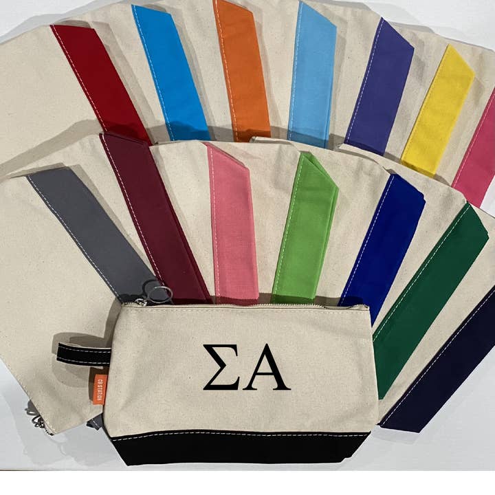 Simply Sisters - Wholesale Makeup/Cosmetic Bag - Sorority Zippered Canvas Cosmetic Bag20