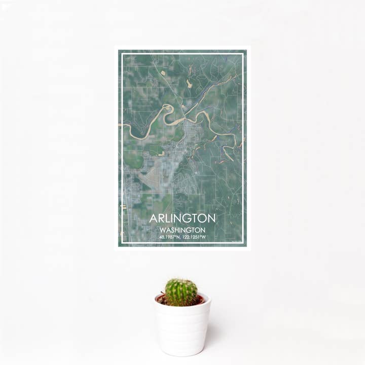 Impresión de mapa de Arlington WA Tarde para venta al por mayor de JACE.design