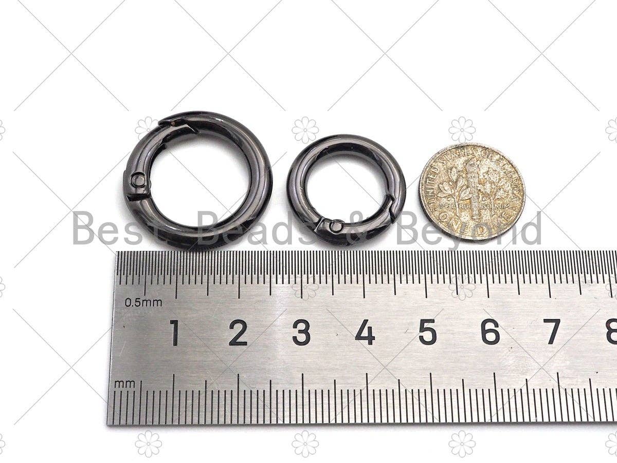 BestBeads&Beyond - Wholesale Clasp - 15mm/20mm/27mm Spring Gate, Gold/Silver/Black Round Classp3