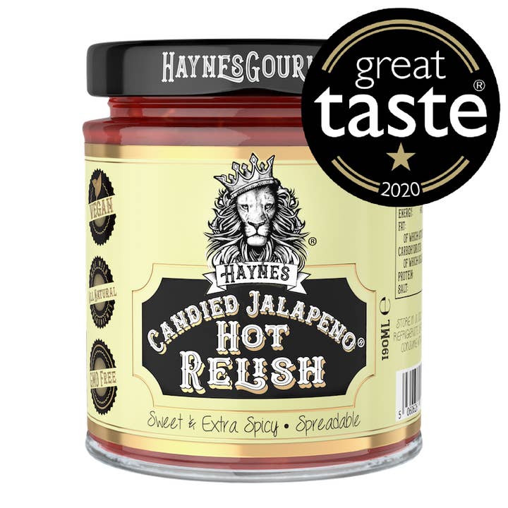 Candied Jalapeno Hot Relish, Sweet and Hot Chilli Sauce for wholesale by Haynes Gourmet UK