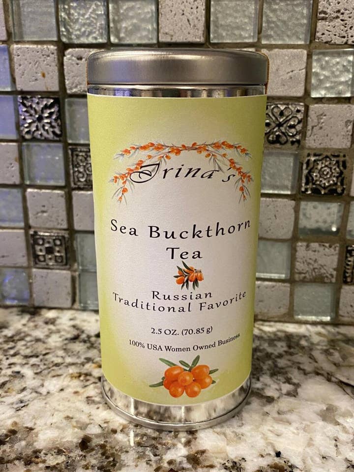 Thé d'Argousier Irina 70,85 g en boîte pour la vente par Irina's Seabuckthorn Tea