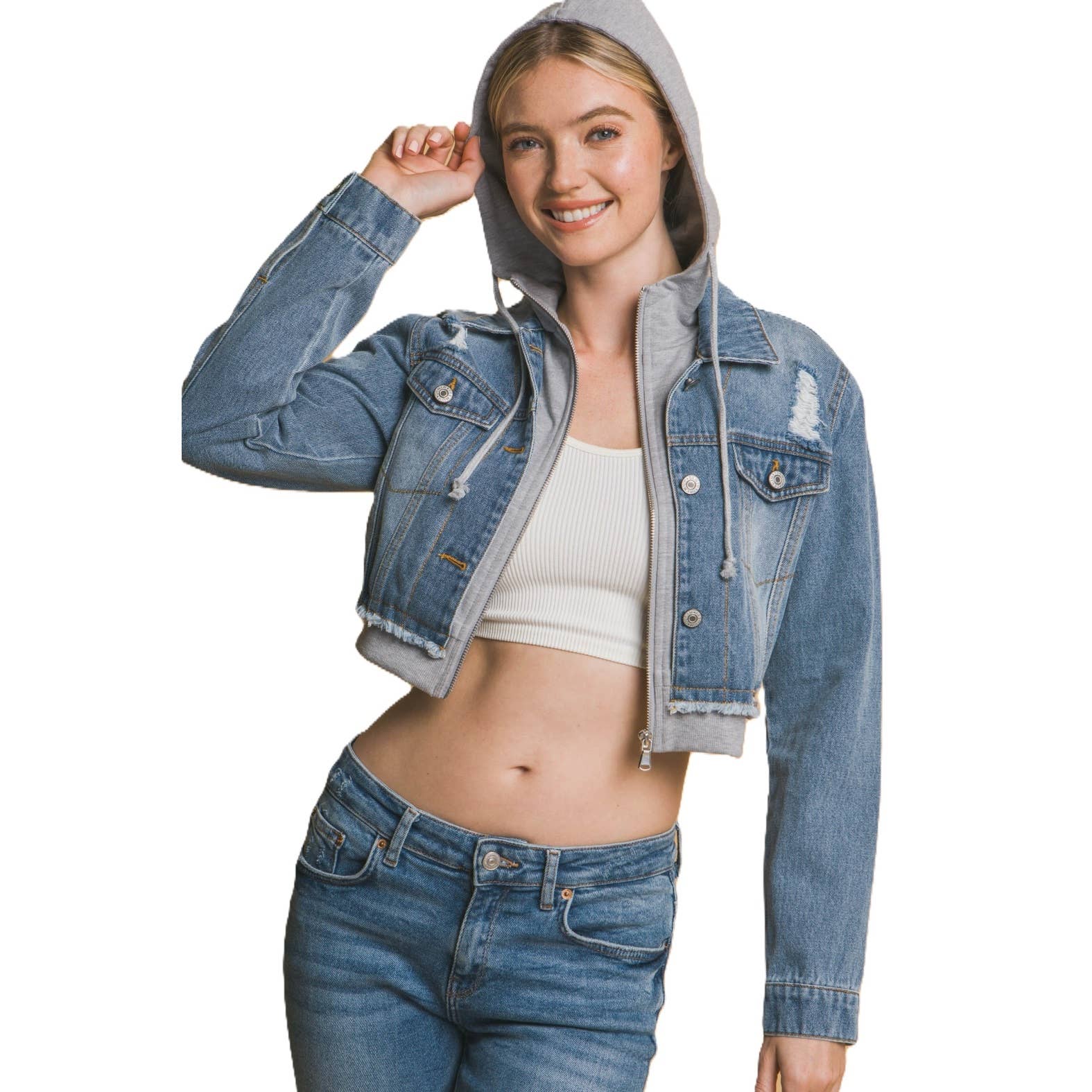 Apolline – Großhandel Jacke – Damen – Kurz geschnittene Jeansjacke6