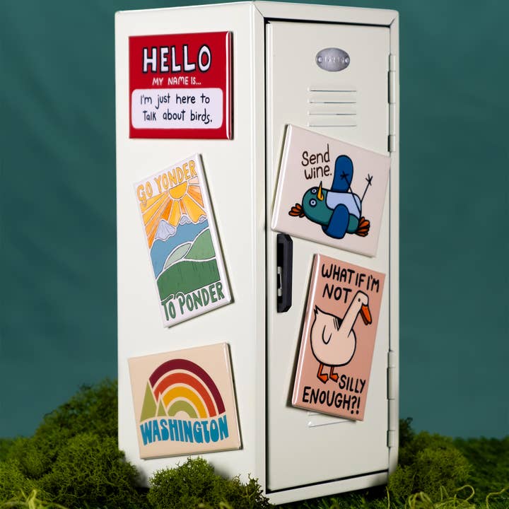 Little Hiker Bird - Vendita all'ingrosso Calamite - Magnete per frigorifero a Breckenridge, Colorado, motivo: Mountain Sketch1