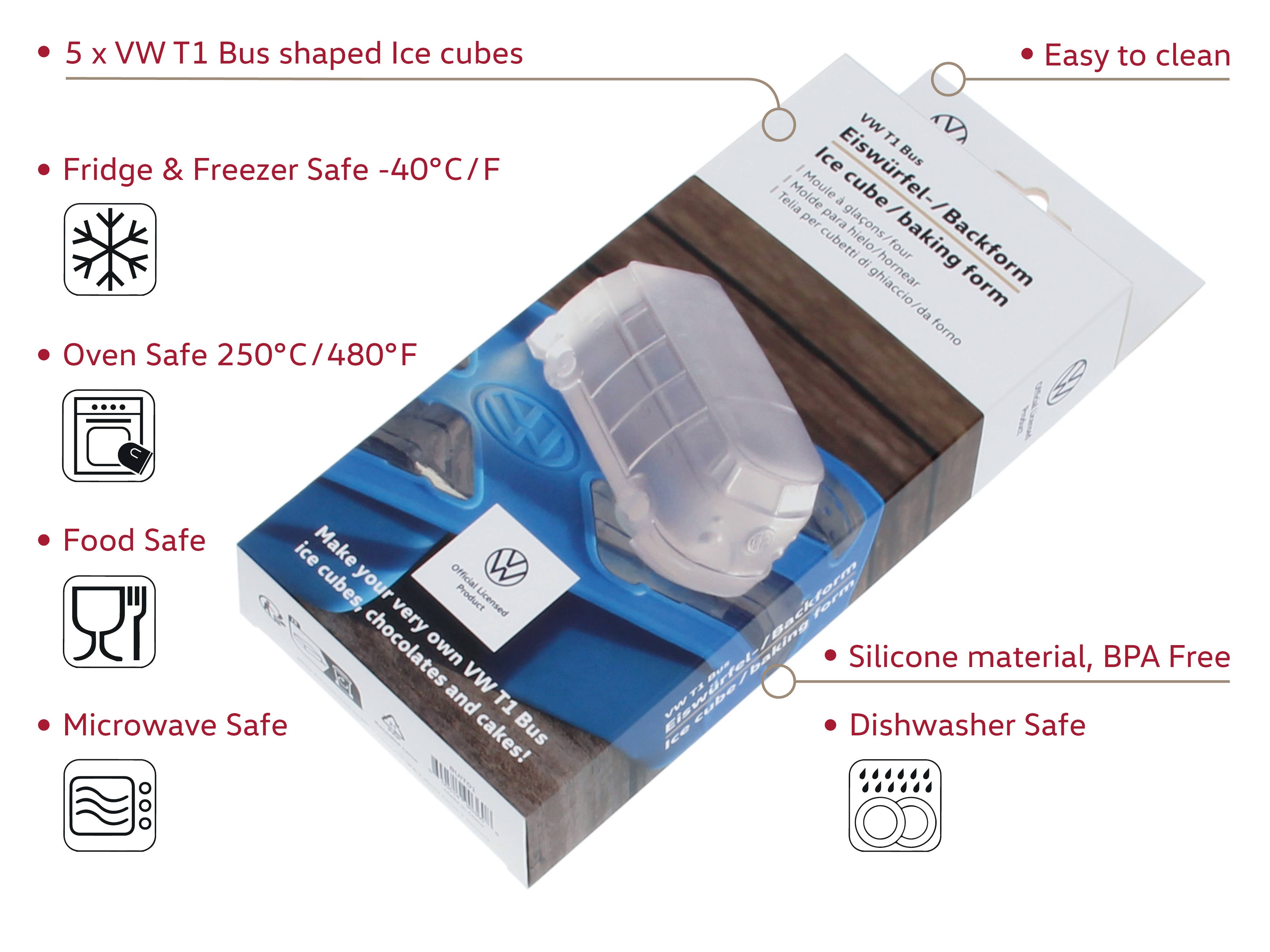 VW Collection by BRISA - Wholesale Ice Tray/Mold - VW Bus Silicone Ice Cube Tray/Baking/Praline Form - BL2