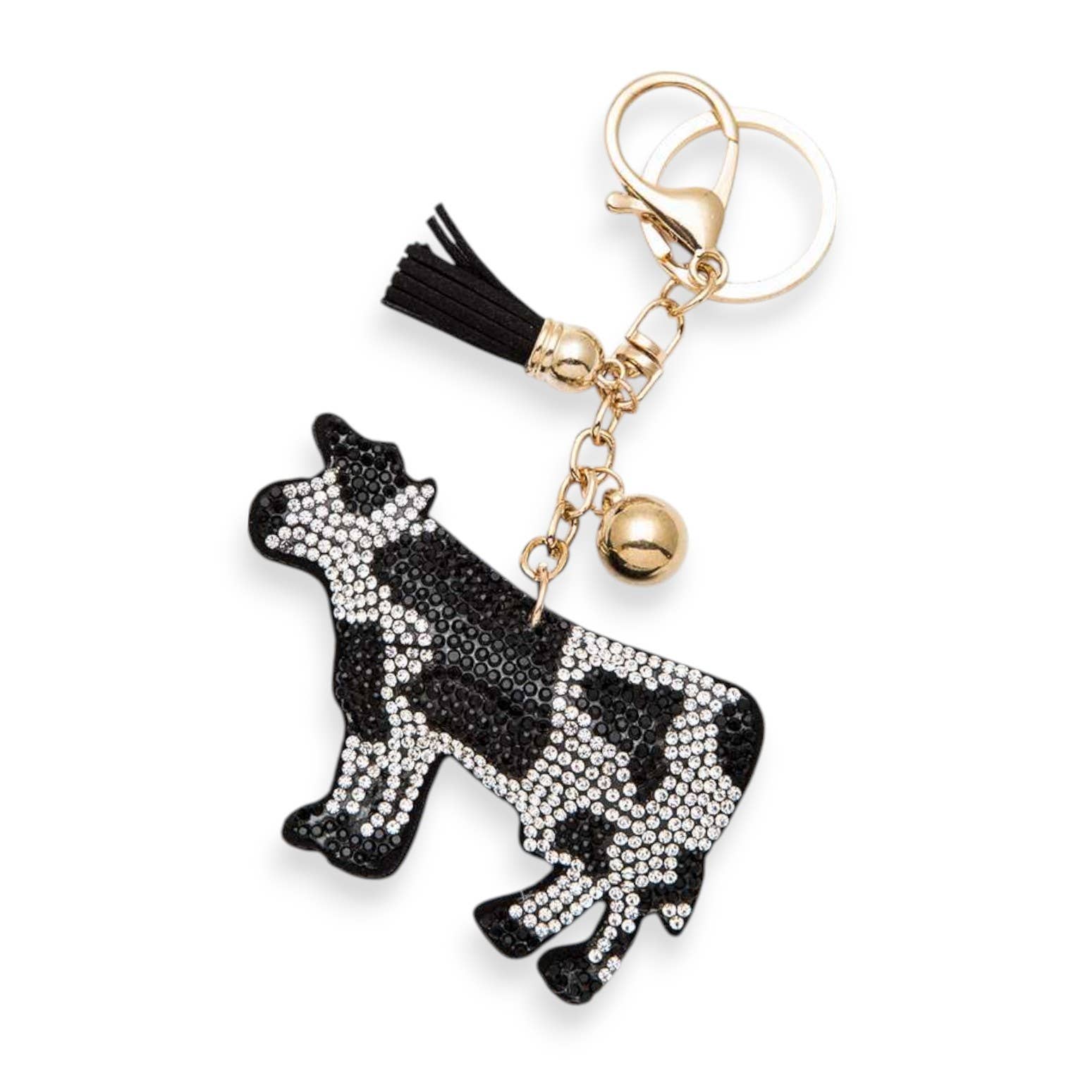 Negro Llavero de Vaca de Cristal de venta al por mayor en Faire0