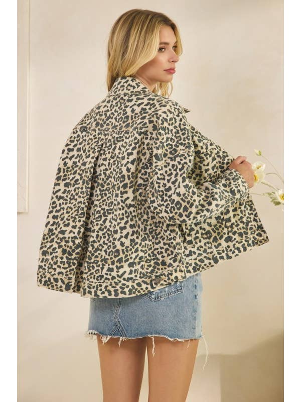 Pink Irene Wholesale - Venta al por mayor Chaqueta - Mujer - Chaqueta vaquera estampada de leopardo2