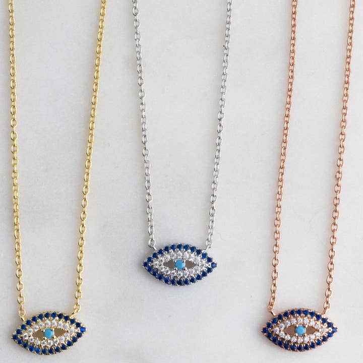 Sami Jewels - Venta al por mayor Collares con colgantes/abalorios - Collar Sapphire Evil Eye2