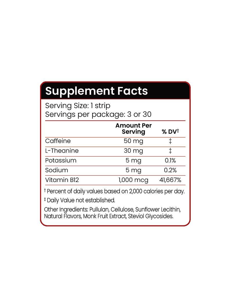 Riize LLC - Wholesale Oral Supplement/Vitamin - Riize Energy Strips–(6x30-Pack Retail Units) - MSRP: $239.945