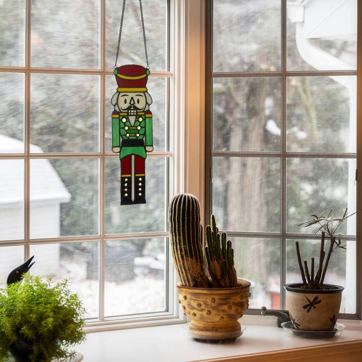 River of Goods - Wholesale Suncatcher - 14"H Hans the Holiday Nutcracker Stained Glass Window Panel4