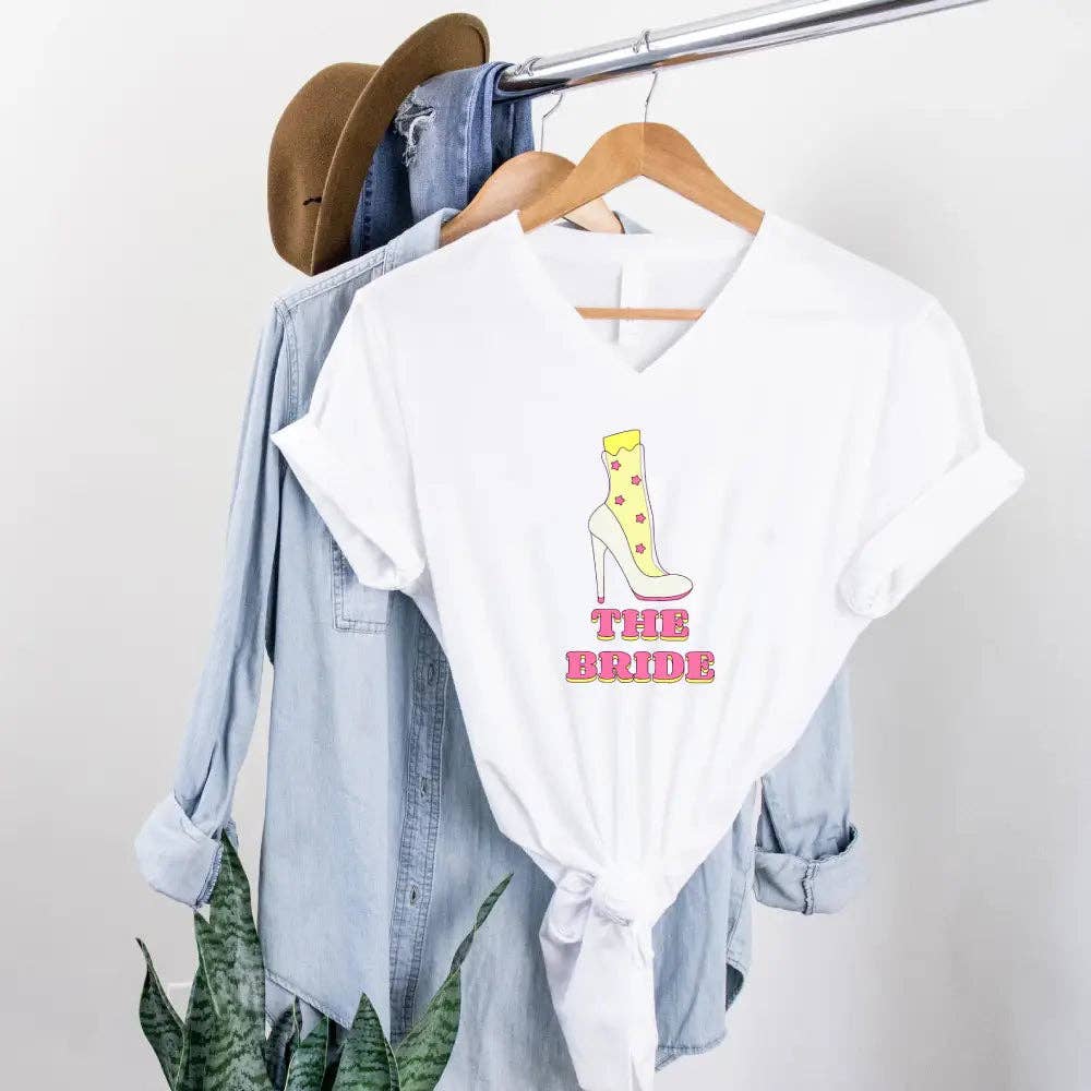 Adorb Custom Tees - Wholesale Screen Printed T-Shirt - Women's - 🍾 Team Bride & The Bride 💍 Bachelorette Party Matching V-Neck T-Shirts2