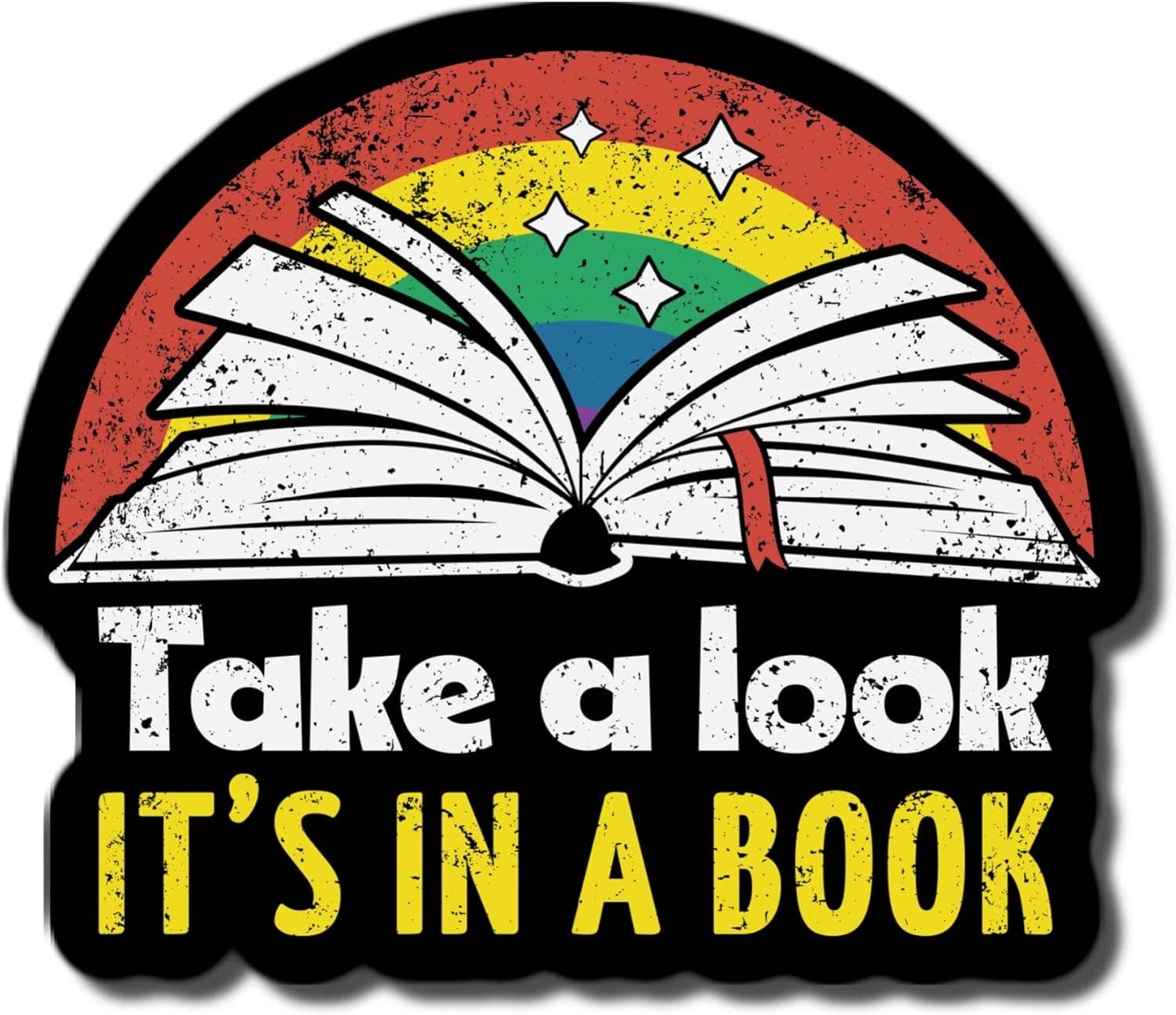 Lyrical River Designs - Wholesale Sticker - Take a Look It's in a Book Reading Rainbow Retro Waterproof0