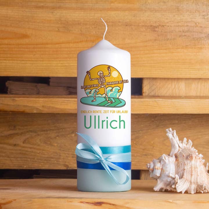 Pensionering ljus | Surfer | 15 - 30 cm höjd | för wholesale av Die Kerzenwerkstatt